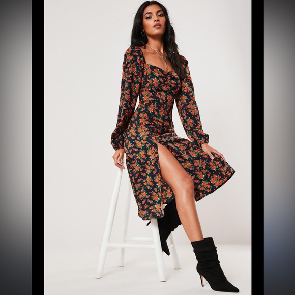 Eilly Bazar Dresses & Skirts - Willy Bazar Floral Long Sleeve Dress Sz.L